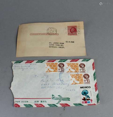 Two Old Envelopes attached with Stamp