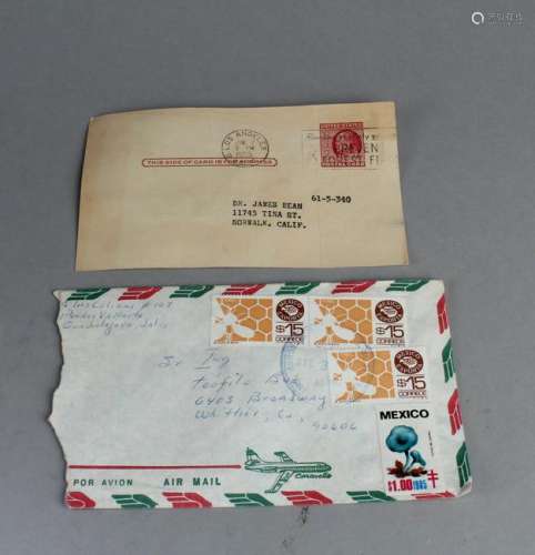 Two Old Envelopes attached with Stamp