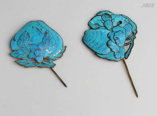 Two Kingfisher Hair Ornaments