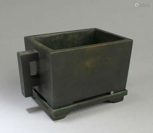 Chinese Bronze Rectangular Shaped Censer