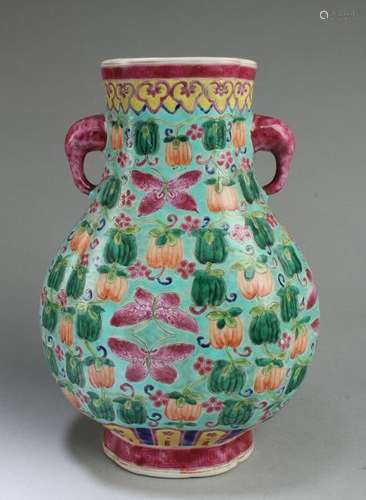 Chinese Famille Verte Porcelain Vase