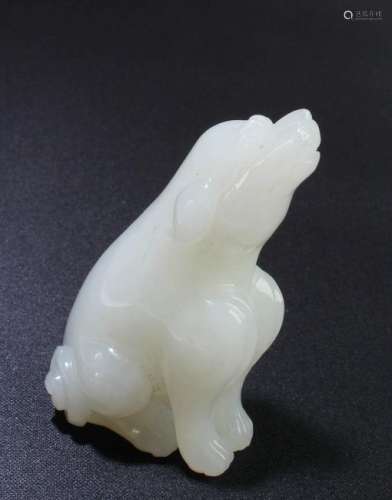 Chinese Hetian Jade Carved Dog Ornament
