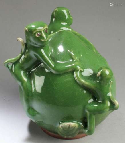 Chinese Crackleware Glazed Porcelain Ornament