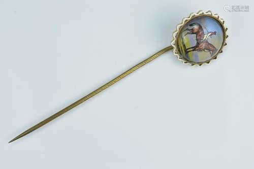 An English late 19th century men's stickpin with Jockey