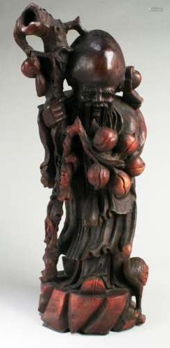 A Wooden Carved Standing Deity Statue