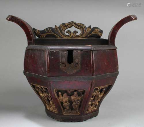 Chinese Wooden Rice Container
