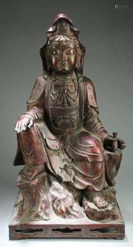 A Chinese Bronze Guanyin Statue