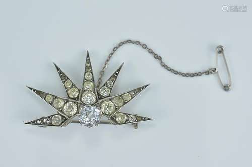 An antique English Victorian Paste half starburst