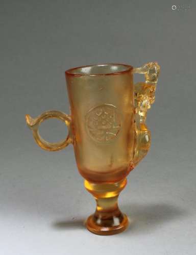 Chinese Peking Glass Cup