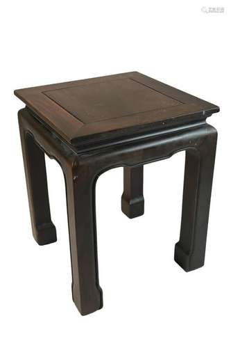 Chinese Hardwood Square Stool, 50cms high x 40cms wide