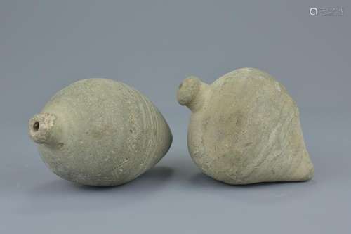 Two 12-14th century Byzantine 'Greek Fire' grey pottery