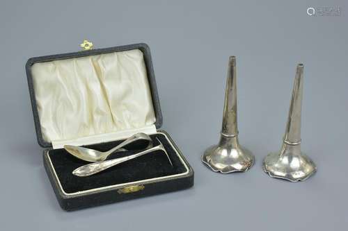 An English vintage sterling silver Baby Christening set