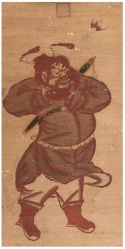 CHINE, XIXe siècle Élégante peinture à l'encre rou…