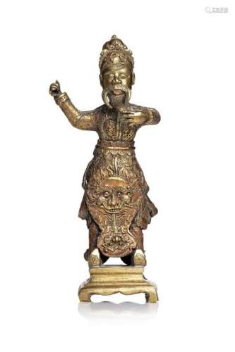 INDOCHINE, XIXe siècle Scuplture en bronze doré