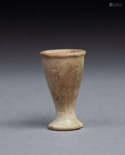 Truncated cone shaped funerary oil beaker on pedes…