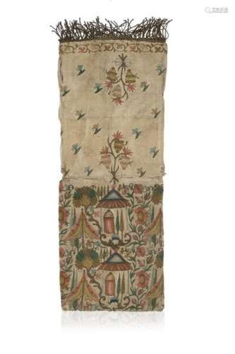 TURKEY, 19th CENTURY \n \nTwo beige silk textiles em…