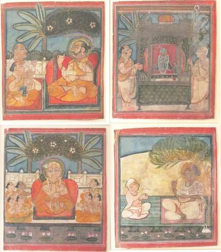 INDIA, 19th century \n \nSet of four miniatures, pai…