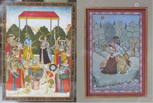 INDIA, XIXth Xxth \n \nSet of two Indian miniatures …