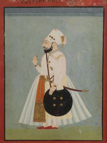 Portrait of Raja Padam Sindh, \n \nMiniature painted…