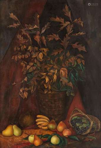 Olga VTOROFF (1898 1936) Bouquet et fruits d' auto…