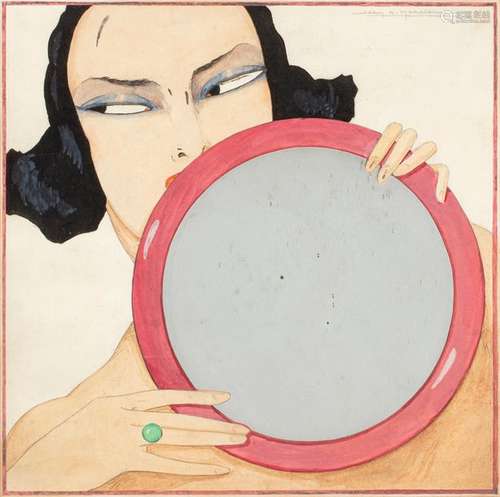 Jean Adrien MERCIER (1899 1995) Femme au miroir Go…