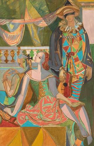 Camille HILAIRE (Metz 1916 2004) Arlequin Gouache …