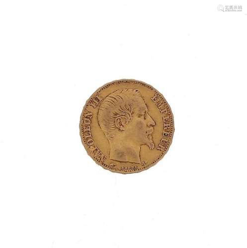 A gold coin of 20 FF Napoleon III bare head 1857 A