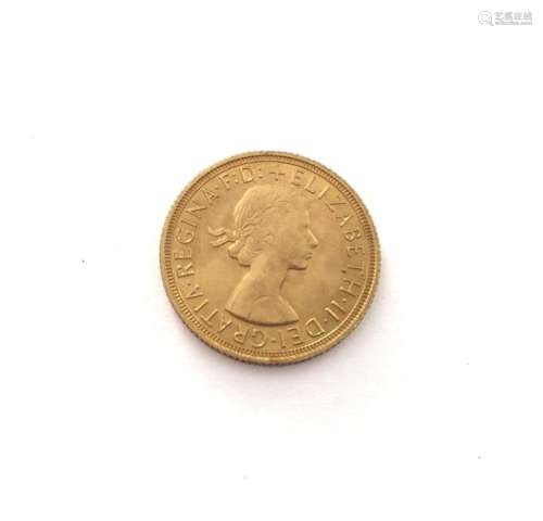 A 1958 Elizabeth II sovereign gold coin