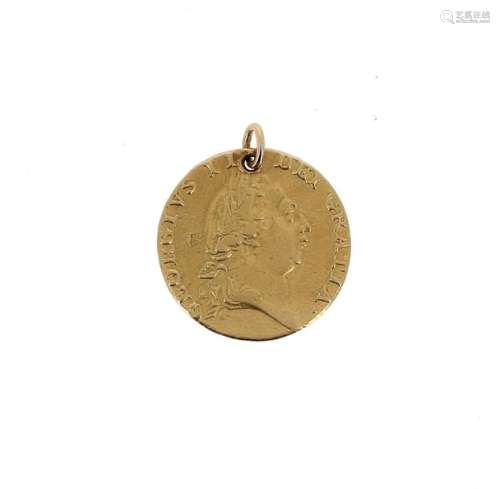 A Georges III 1787 gold piece pierced and mounted …