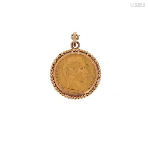 A gold coin of 20 FF Napoleon III bare head 1859 A…