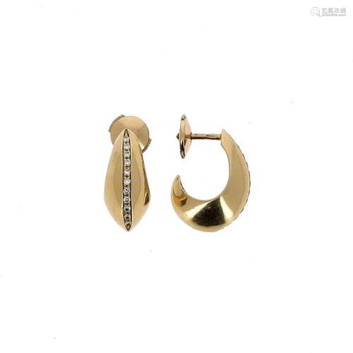 Pair of earrings in 18 K yellow gold (750 °/°°) de…