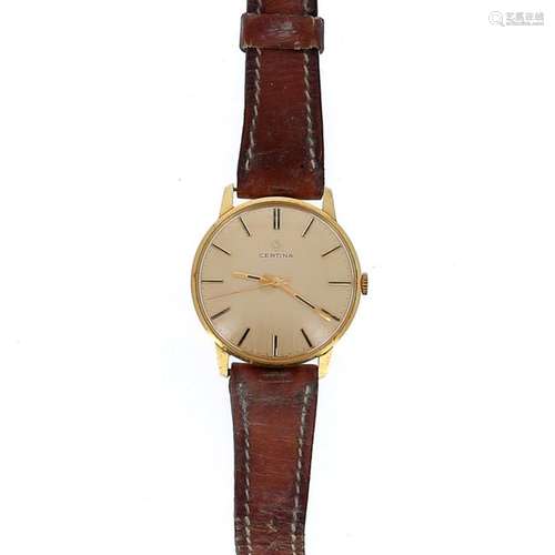 CERTINA Men's wristwatch, round dial in 18K yellow…