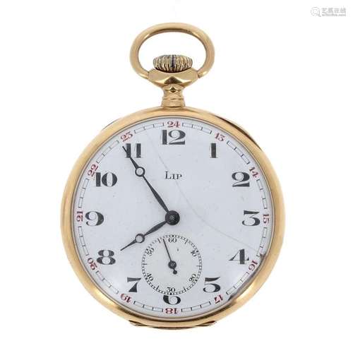 LIP Pocket watch in 18K yellow gold (750°/°°), whi…