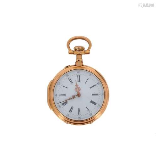 Neck watch in 18 K (750 °/°°°) yellow gold, white …