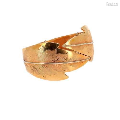 18 K (750°/°°) yellow gold bracelet with two chise…