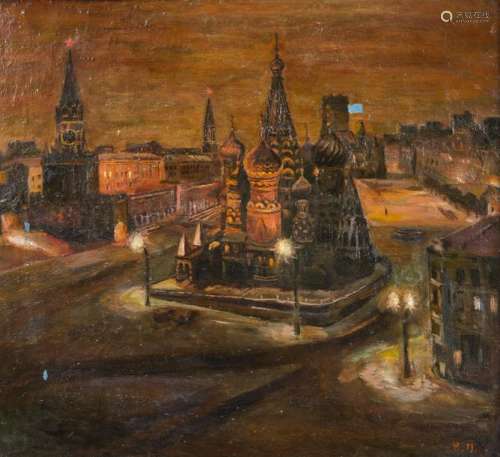 POLIENKO Ivan (born in 1950). Moscow by night. Oil…