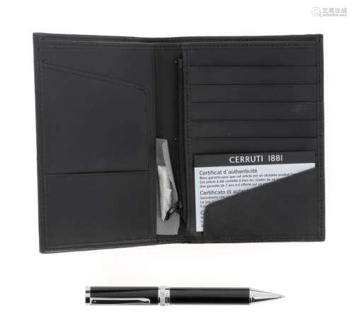 CERRUTTI 1881 Black leather wallet (14 x 11.5 cm) …