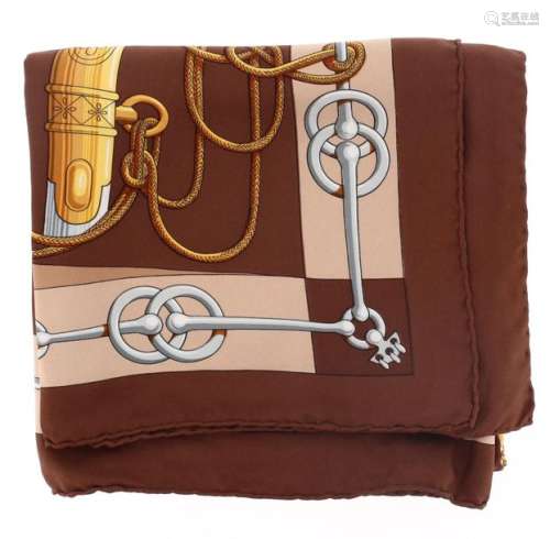 HERMES Cliquetis Square silk printed HERMES with b…