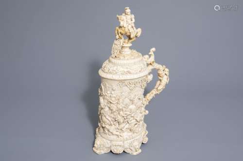 An exceptional finely carved German ivory 'continu...