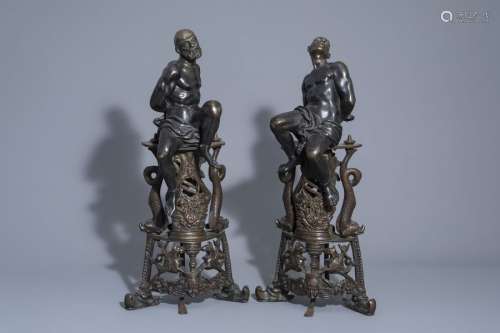 After Pietro Tacca (1577 1640): A pair of andirons...