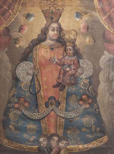 Cuzco School, Peru: Our Lady and child or 'Virgen ...