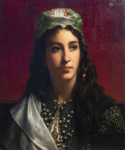 Jan Portielje (1829 1908): Spanish beauty, oil on ...