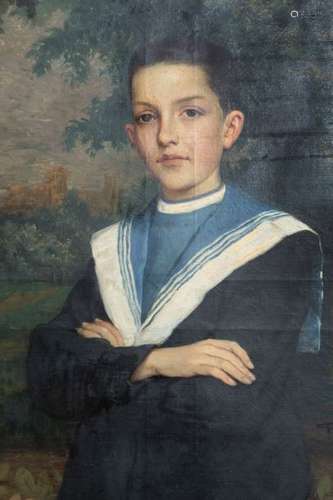 Frans Verhas (1827 1897): Portrait of a youngster,...