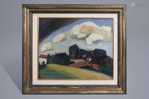 Gustave De Smet (1877 1943): 'Landschap met hoeven...