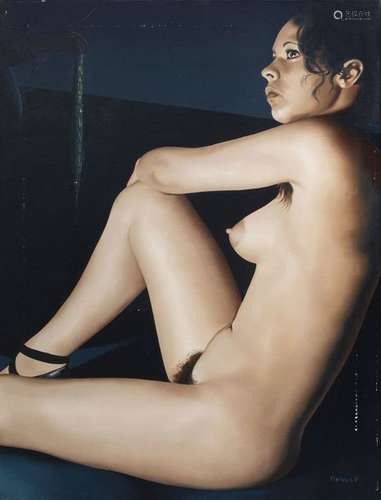 Roland Delcol (1942): Female nude, oil on canvas