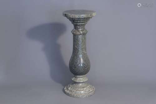 A baluster shaped vert de mer marble pedestal, 20t...