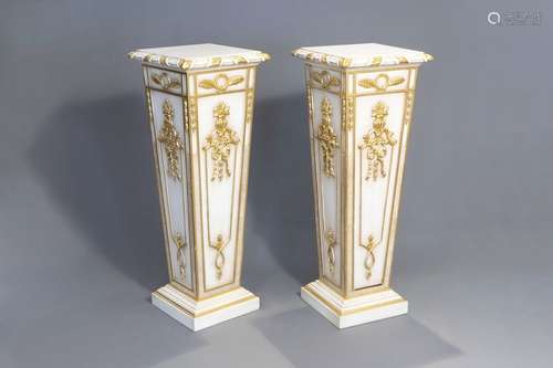 A pair of fine gilt and patinated wooden Empire st...