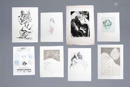 A varied collection of seven graphic works from va...