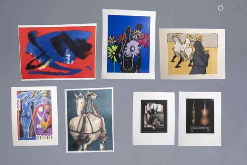 A varied collection of seven graphic works from va...