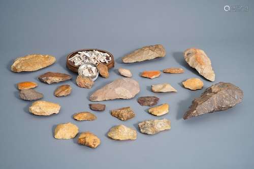 An extensive collection of silex axes, scrapers an...